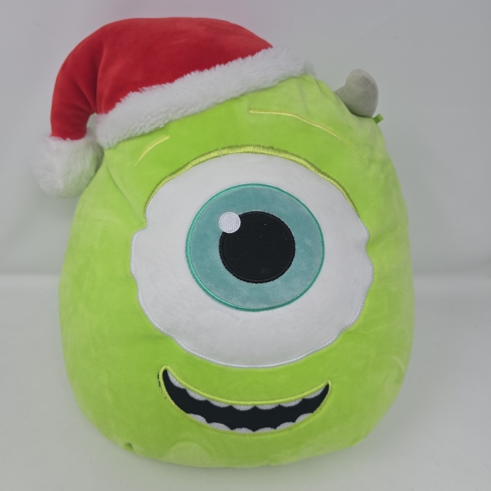 Disney Squishmallows Mike Wazowski Christmas Santa Hat Limited Edition 16"